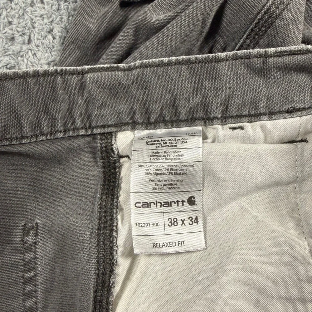 Carhartt Relaxed Fit Canvas Work Pants Nice Fade Phone Pocket  Mens 38x34‎